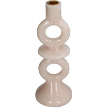 Свещник 28см Marble светлорозов